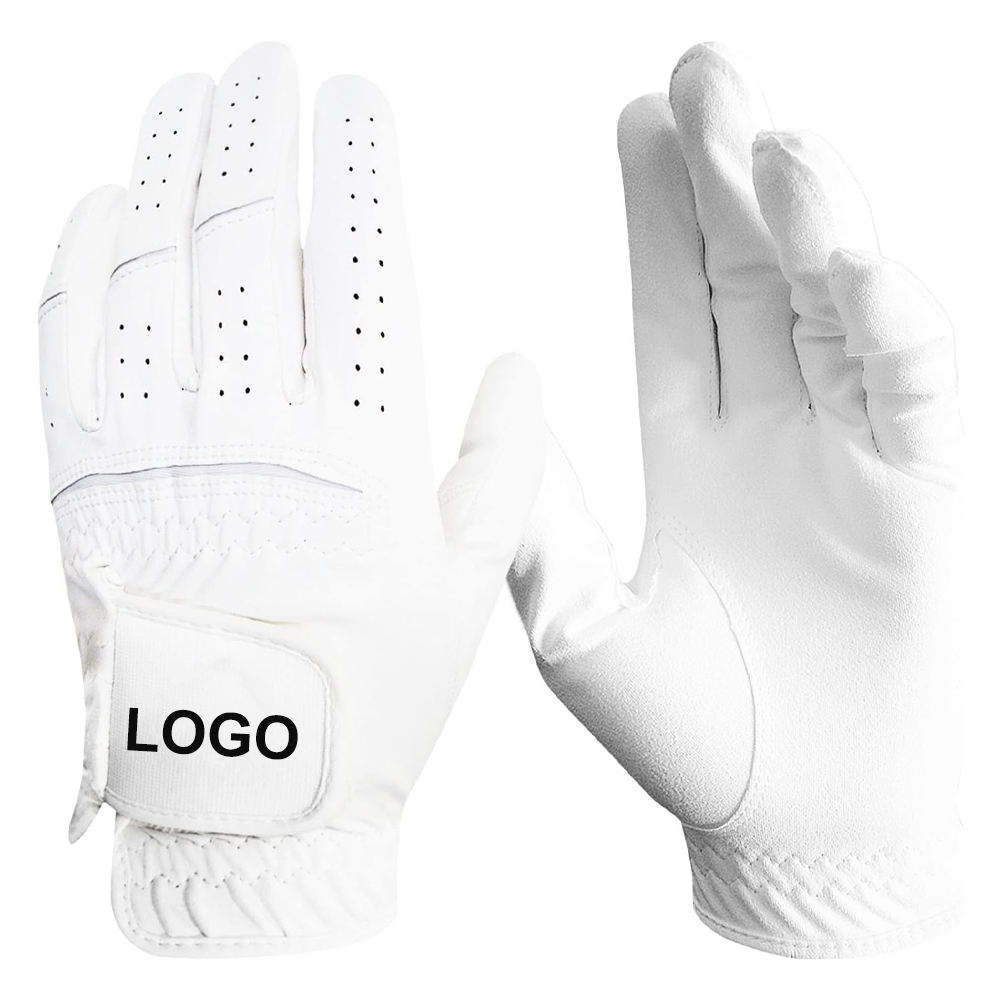 Custom logo anti-slip cabretta leather golf gloves for men and women bulk wholesale USA